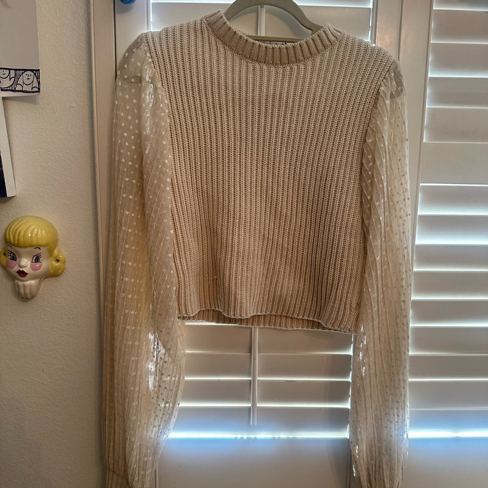 NWT Lace beige Zara Sweater!!